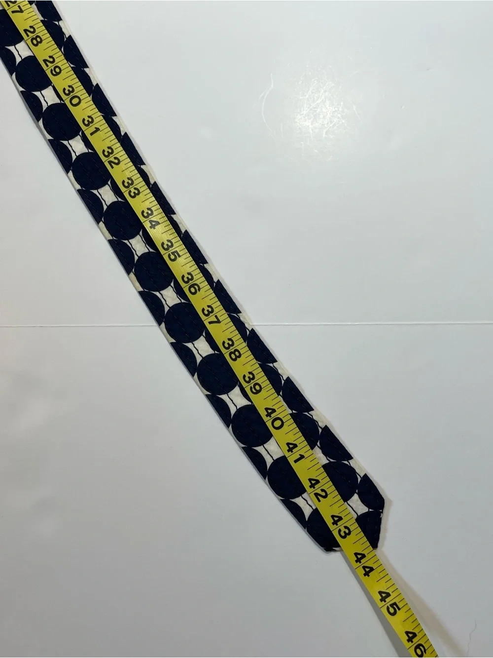 J. Crew Navy and White Polka Dot Fabric Belt with Brass D-Ring - Picture 9 of 9